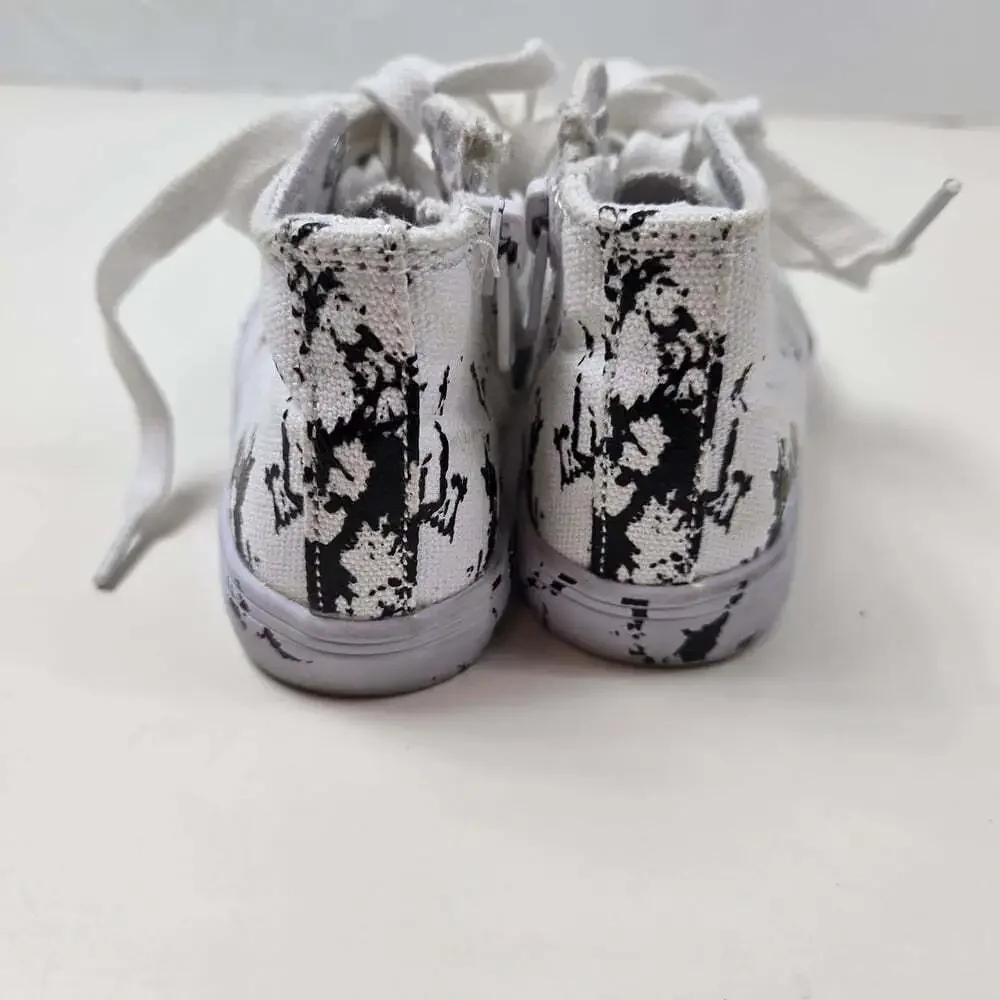 AKID White Splatter Kids High-Top Sneakers Size 4C